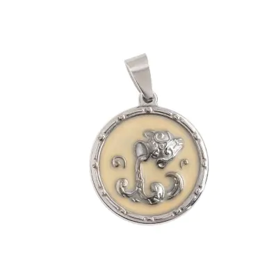 Dije Acero Medalla Zodiaco Acuario