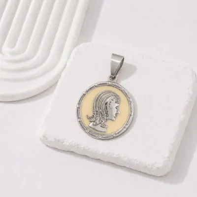 Dije Acero Medalla Zodiaco Virgo