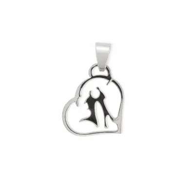Dije Acero Simple Pareja Corazon