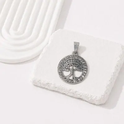 Dije Acero Simple Arbol Medalla