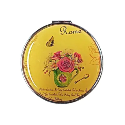 Espejo Silicona Brillo Redondo Flor Roma