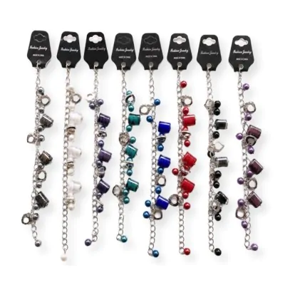 Pulsera Piedra Cilindro X12