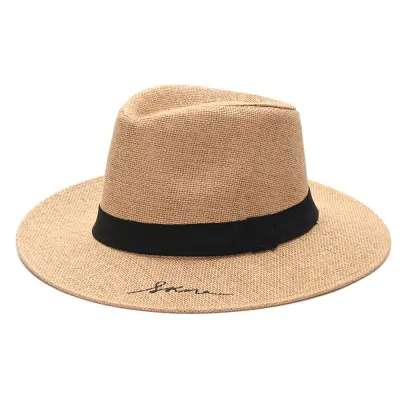 Sombrero Fedora Bordado Beige