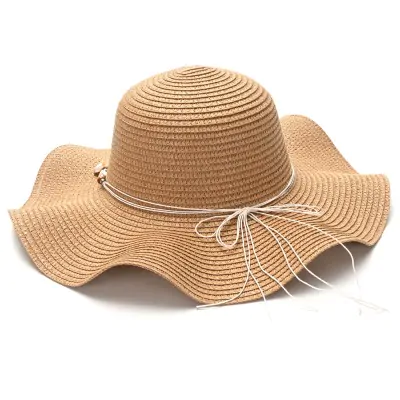 Sombrero Capelina Ondulada Piedras Beige