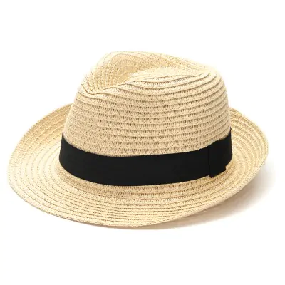 Sombrero Tanguero Trilby De Rafia Beige