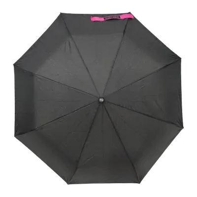 Paraguas Semi Automatico 21.5 Pulgadas Negro Cinta Fucsia