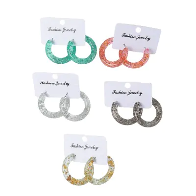 Argolla Acrilico Glitter X6