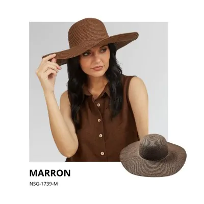 Sombrero Capelina Recto Basico Marron