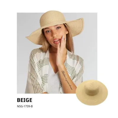 Sombrero Capelina Recto Basico Beige