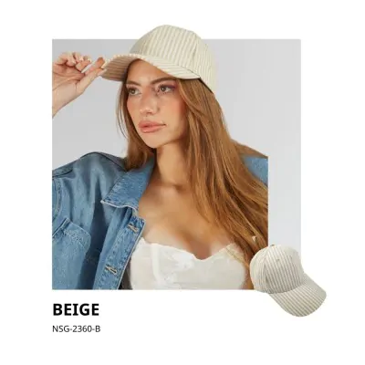 Cap Rayada Beige