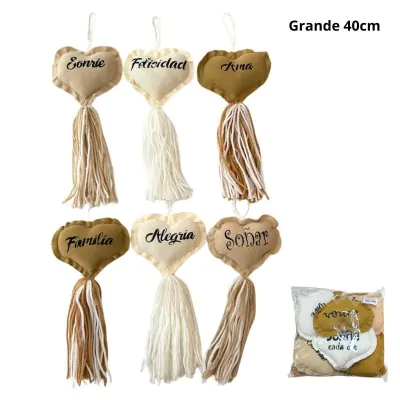 Colgante Grande Palabra Corazon Tierra X6