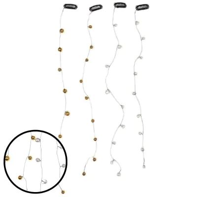 Decoracion Colgante Para El Pelo Perlas Bolitas X12