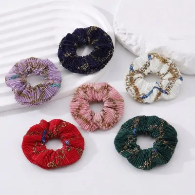 Scrunchies Plisado Estampado Cadena X12