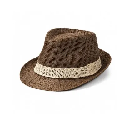 Sombrero Tanguero Trilby Con Cinta Crema 1- Marron