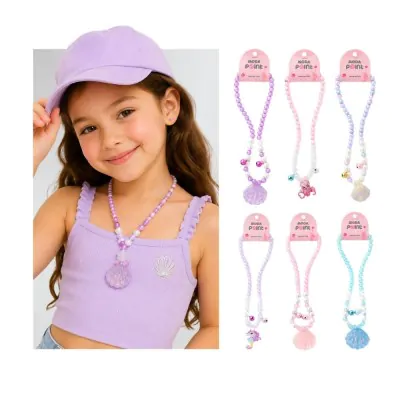 Collar Infantil Pelotitas Perlas -ostras X12