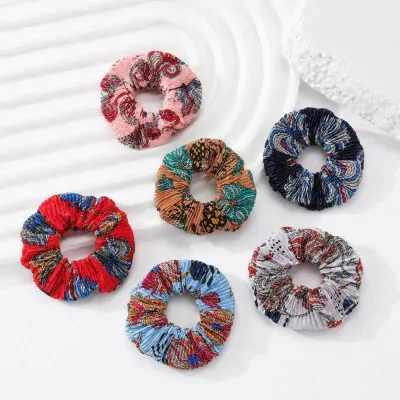 Scrunchies Plisado Estampado Floral X12