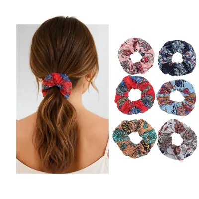 Scrunchies Plisado Estampado Floral X12