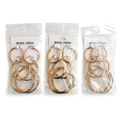 Argolla 3 Pares Gold L 4-5-6 X12