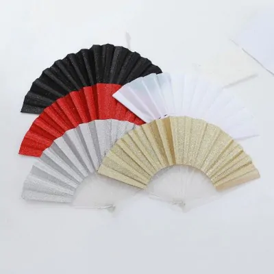 Abanico Glitter Liso Transparente X12