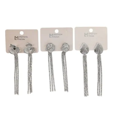 Aros Fiesta Stras Chapon Xl C Plateado X6