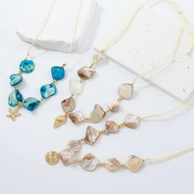 Collar Soga Oceano Dije Nacar X6