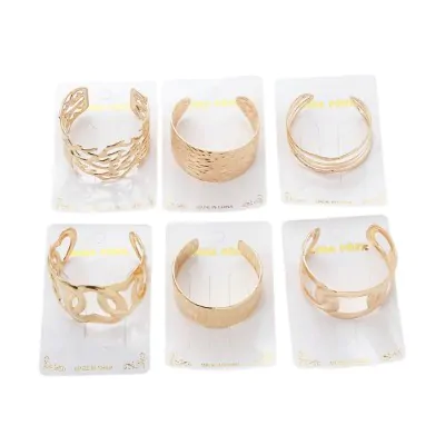 Pulsera Brazalete Xl Abstracto Dorado X6