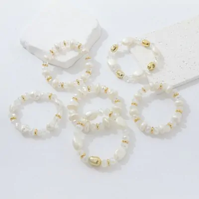 Pulsera Elastica Perlas Cristal X12
