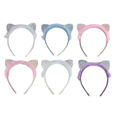 Vincha Infantil Tul Glitter Gato X6