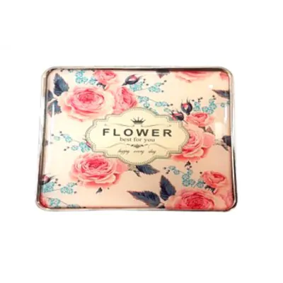 Espejo Silicona Cuadrado Floral Antique Roses