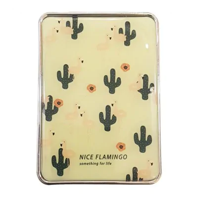 Espejo Silicona Rectangular Flamingo Cactus Pattern