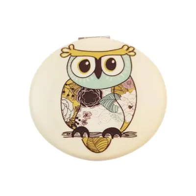 Espejo Relieve Redondo Buho Mint Floral