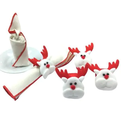 Porta Servilletas Navidad Reno X12