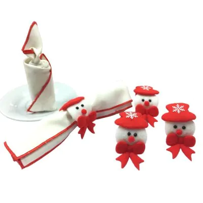 Porta Servilletas Navidad Muneco Nieve Mono X12