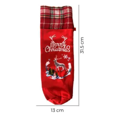 Funda Botella Navidad Cuadrille /2 X6