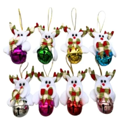 Colgante Navidad Campanilla Reno Cuernos Cuadrille X12
