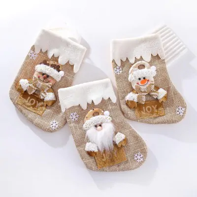 Medias Navidad Mediana 23cm Beige Variante A X6