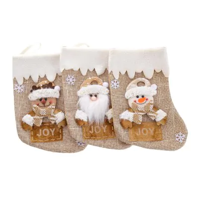 Medias Navidad Mediana 23cm Beige Variante A X6