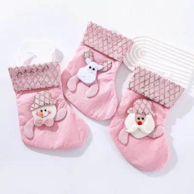 Medias Navidad Mediana 23cm Rosa Variante A X6