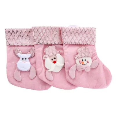 Medias Navidad Mediana 23cm Rosa Variante A X6