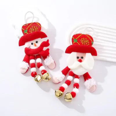 Colgante Navidad Piernas Pompon Rojo X6