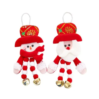 Colgante Navidad Piernas Pompon Rojo X6