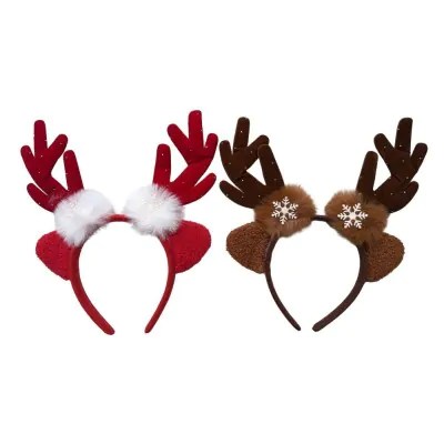Vincha Navidad Reno Pompon Peluche X6