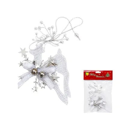 Colgante Navidad Rigido Reno Transparente X6