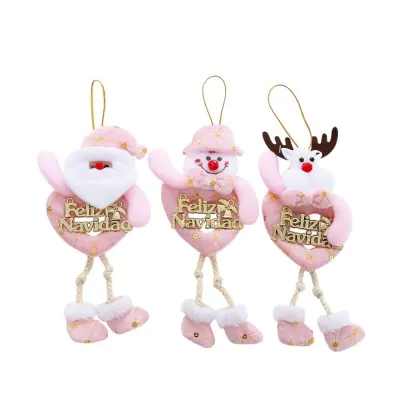 Colgante Navidad Piernas Botas Rosa X12
