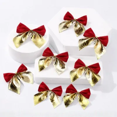 Colgante Navidad Mono Gamuzado Rojo Dorado X6