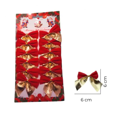Colgante Navidad Mono Gamuzado Rojo Dorado X6