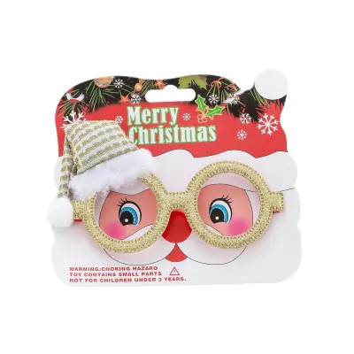 Lentes Navidad Gorro Pijama Dorado X6