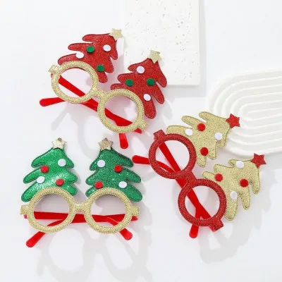 Lentes Navidad Arbol Pompon X6