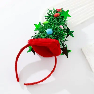 Vincha Navidad Arbol Lluvia Metalizada D08 X6