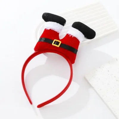 Vincha Navidad Piernas Papa Noel Glitter X6
